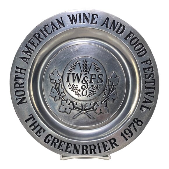 Wilton Pewter Plate North American Wine & Food Festival The Greenbrier 1978 Vint - Picture 1 of 11